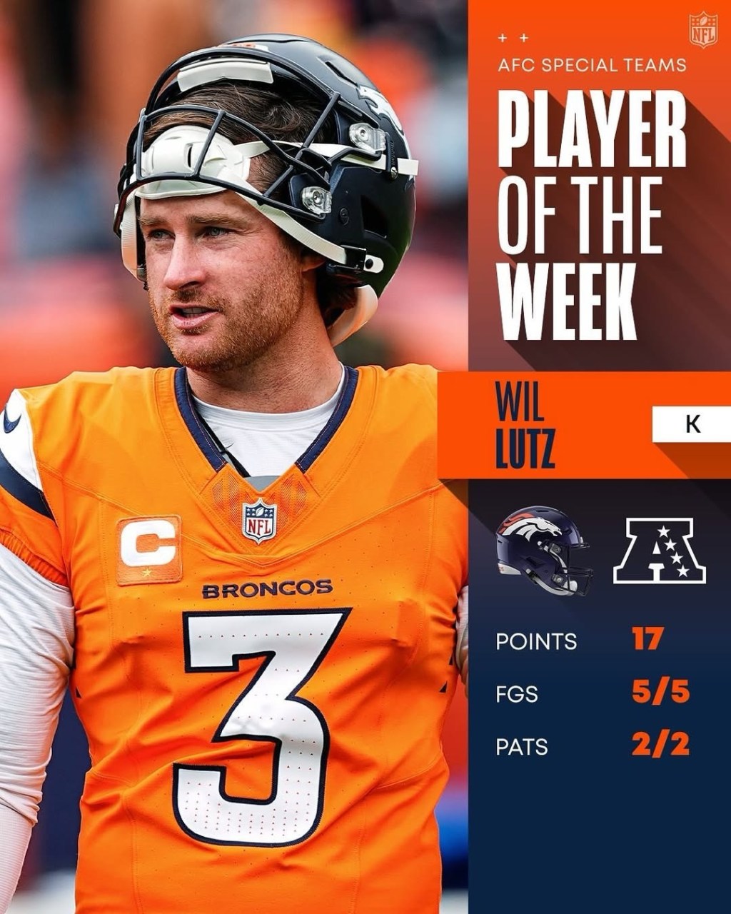 Will Lutz Named AFC Special Teams Player of the&nbsp;Week