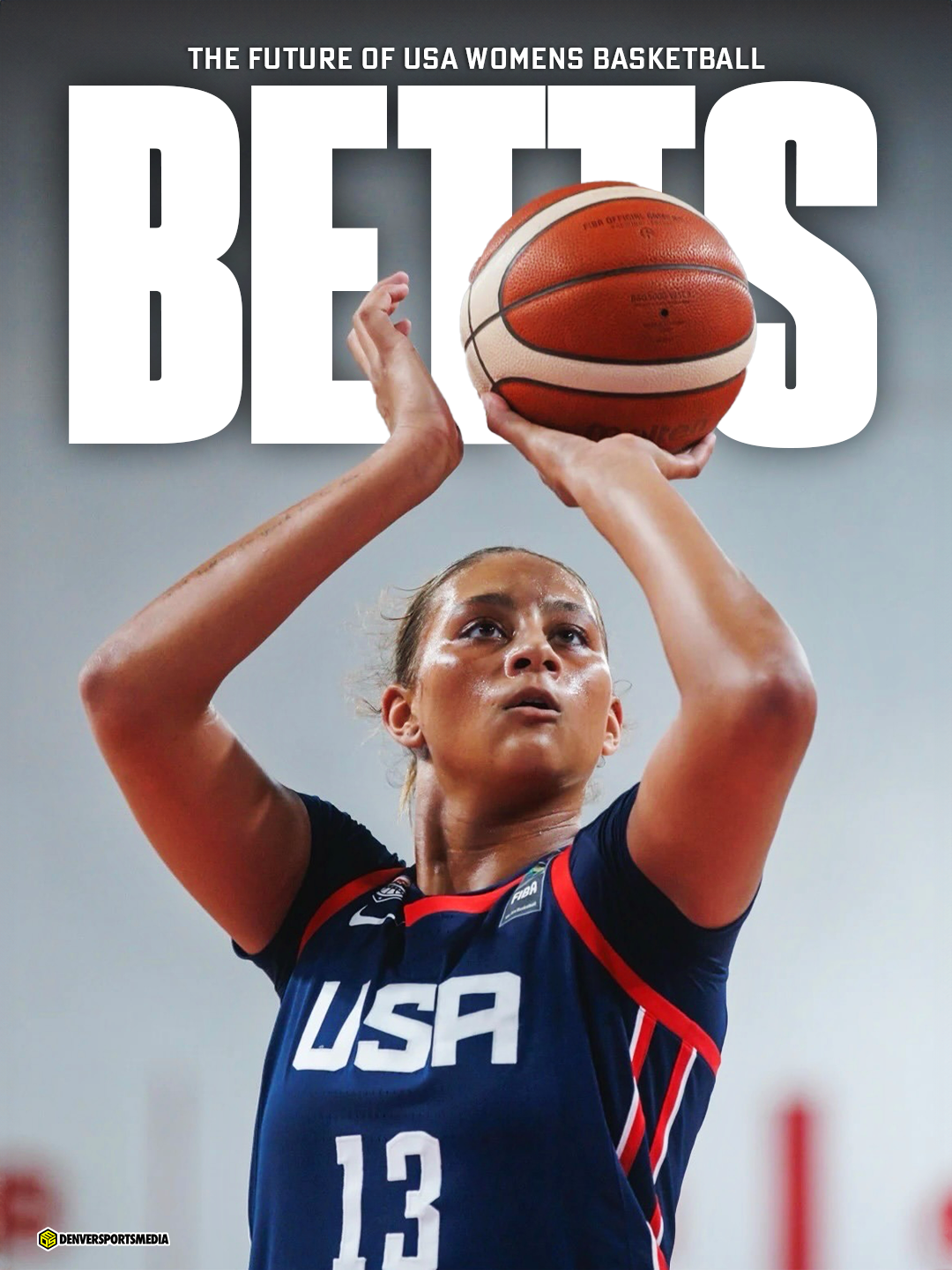 Sienna Betts takes a powerful shot during the USA U19 Women's Basketball World Cup game