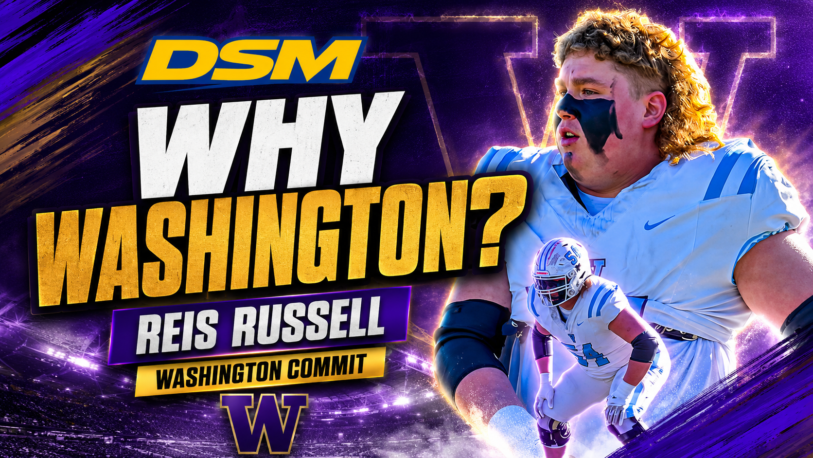 Valor Christian offensive lineman Reis Russell during a Denver Sports Media interview after committing to Washington.
